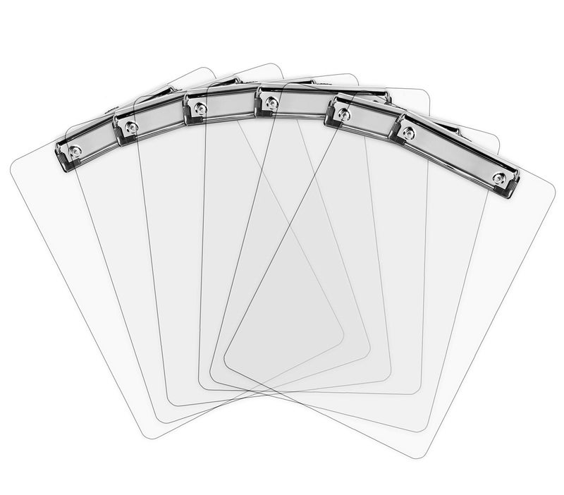 Office Solutions Direct Plastic Clipboards (Set of 6) Transparent Clipboard (Clear) Strong 12.5 x 9 Inch | Holds 100 Sheets! Acrylic Clipboards with Low Profile Clip | Bulk Back to School Supplies for Teachers - Image 1